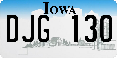 IA license plate DJG130