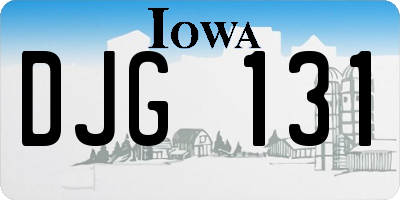 IA license plate DJG131