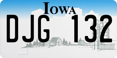 IA license plate DJG132
