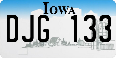 IA license plate DJG133