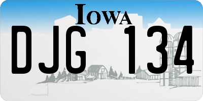 IA license plate DJG134