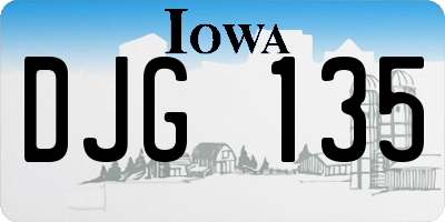 IA license plate DJG135