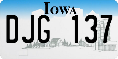 IA license plate DJG137