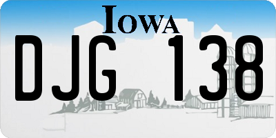IA license plate DJG138