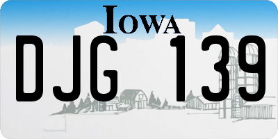 IA license plate DJG139