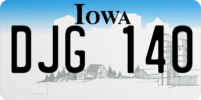 IA license plate DJG140