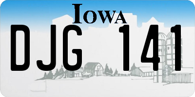 IA license plate DJG141