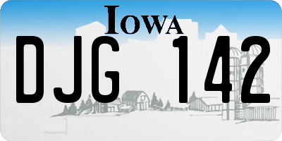 IA license plate DJG142