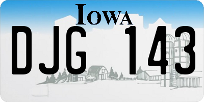 IA license plate DJG143