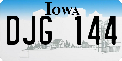 IA license plate DJG144