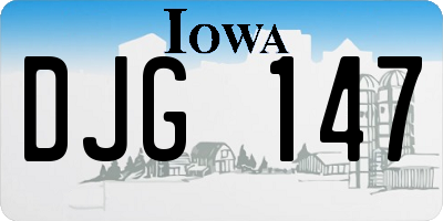 IA license plate DJG147