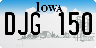 IA license plate DJG150