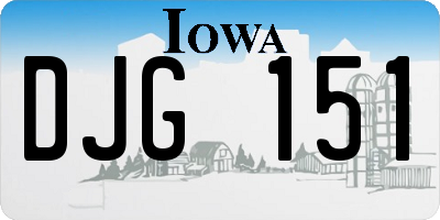 IA license plate DJG151