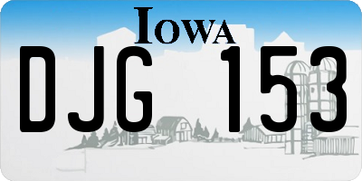 IA license plate DJG153