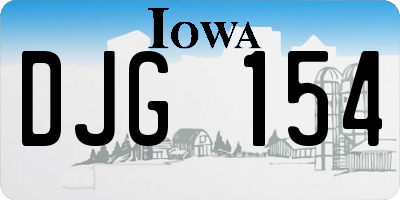 IA license plate DJG154