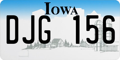 IA license plate DJG156