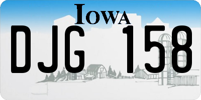 IA license plate DJG158