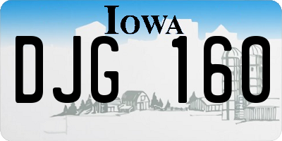IA license plate DJG160