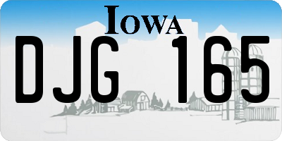 IA license plate DJG165