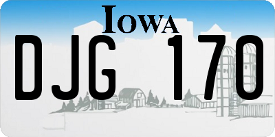 IA license plate DJG170