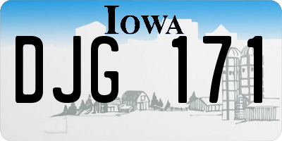 IA license plate DJG171