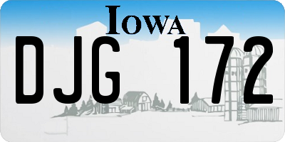 IA license plate DJG172