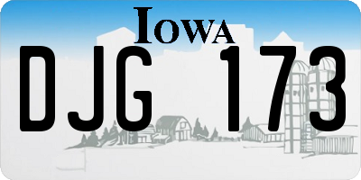 IA license plate DJG173