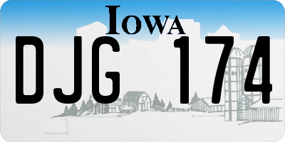IA license plate DJG174