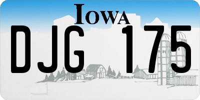 IA license plate DJG175