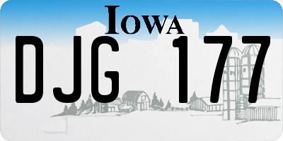 IA license plate DJG177
