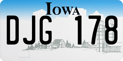 IA license plate DJG178