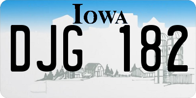 IA license plate DJG182