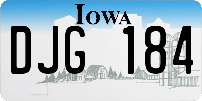 IA license plate DJG184