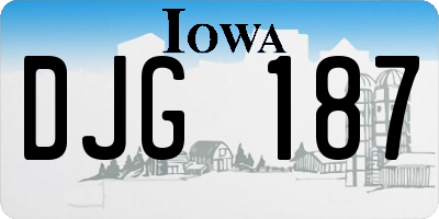 IA license plate DJG187