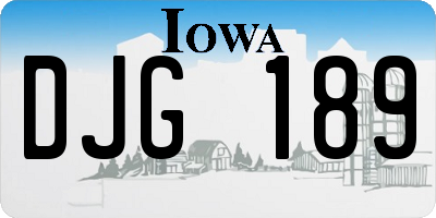 IA license plate DJG189