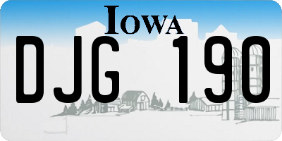 IA license plate DJG190
