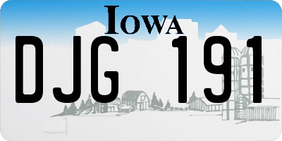 IA license plate DJG191