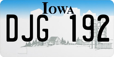 IA license plate DJG192