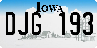 IA license plate DJG193