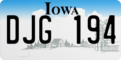 IA license plate DJG194