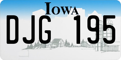 IA license plate DJG195