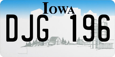 IA license plate DJG196