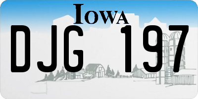 IA license plate DJG197