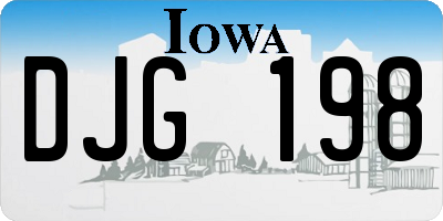 IA license plate DJG198