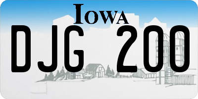 IA license plate DJG200