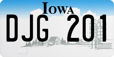 IA license plate DJG201