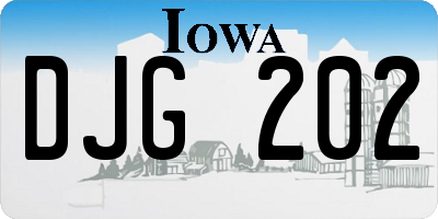 IA license plate DJG202