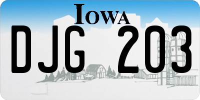 IA license plate DJG203