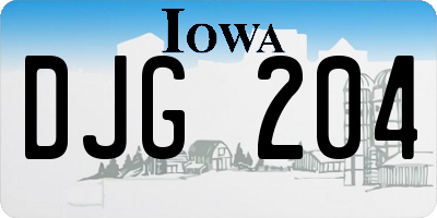 IA license plate DJG204