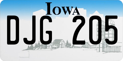 IA license plate DJG205